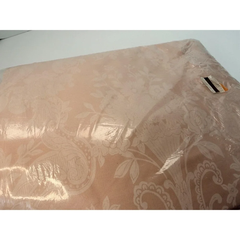 Ralph Lauren King Pink Floral Flat Sheet New Irregular No Iron 108 x 102 Vintage